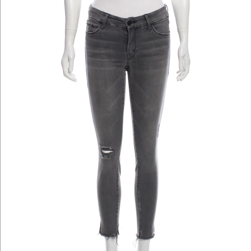 ❌SOLD❌ Mother Grey Distressed Skinny Jeans 26